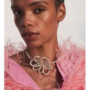Cult Gaia Bloom Rhinestone Choker Necklace NEW